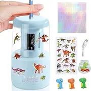 Electric Pencil Sharpener, Battery and USB Powered Sharpener with Container, for 7-8 mm Different Shape Pencil, Alloy Automatic Sharpener for Children, Sharpener for Back to School Supplies (Blue)