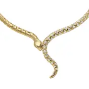 Emporio Armani Gold Plated Brass Cubic Zirconia Snake Chain