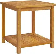 'vidaXL Solid Acacia Wood Side Table, Versatile Furniture Piece, Poolside, Nightstand, Plant Stand, Square Design, Easy Assembly, Brown, 45x45x45cm