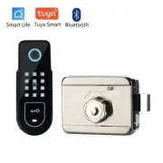 Bluetooth Tuya App Fingerprint Smart Door Lock Gate Password Card Rim Bolt Lock
