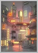Illuminated Cityscape Wall Art | Led City Skyline Canvas | Glow-in-the-dark Urban Artwork | City Skyline Wall Decor | Led City Lights Artwork | Radiant City At Night Painting