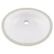 Signature Hardware 17" Mangrove White Oval Porcelain Undermount Bathroom Sink