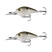 2x 13 Fishing 70mm Troll Hunter Crankbait Fish Lures 5.5m Diver - Green Gizzard