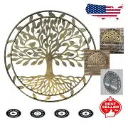 23.5-Inch Rustic Metal Tree of Life Wall Art - Perfect for Indoor/Outdoor Spaces