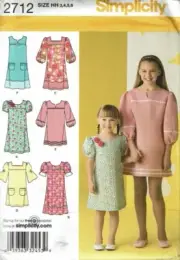 Simplicity Sewing Pattern 2712 Dress Girls Size 3-6