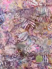 Quilting Fabric Batik Purple Pink Leaves Tone Patchwork Applique Quilt 1/2 Metre
