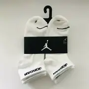 NWT Air Jordan No Show Socks 6 Pack Kids' Shoe XJ0143-001 Size 5Y-7Y