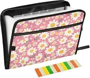 Daisy Magenta Expanding Folder 13 Pockets A4 Letter Size Document Folder with Zipper Closure File Folder with Pockets for Paperwork