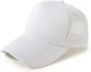 [MIASIFAN] Unisex Plain Baseball Cap Adjustable Strapback Breathable Men Mesh Trucker Hat
