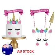 11Pcs Unicorn Cake Topper Set Happy Birthday Cake Topper