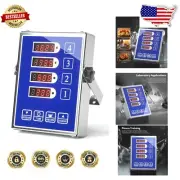 Commercial 4-Channel Cooking Timer - Waterproof, Loud Alarm, Stainless Steel