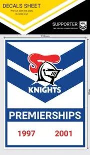 NRL Premiership History Decal - Newcastle Knights - Premier Stickers