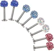 [SHERCHPRY] Fashionable Earrings Studs 8 Pieces Cartilage Jewelry for Women Versatile Piercing Set