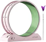 Cat Exercise Wheel, Weight Loss Treadmill for Kitten, Large Cats Exercise Running Wheel with Teaser, Kitten Treadmill for Indoors