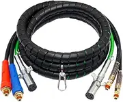 Goliath Steel 15ft 3-in-1 ABS & Power Air Line Hose - Wrapped - 7-Way Electrical Cable for Semi Truck, Trailer & Tractor, 15 Feet