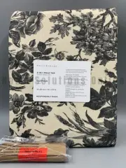Pottery Barn Sorrel Toile Light Filtering Curtain Charcoal 50" x 84" #Q9X