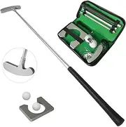 [Mingzhe] Golf Putting Set With Putter, 2 Balls, Cup for Travel Indoor Practice - Portable Kit for Right Handed