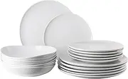 Rosenthal Junto Weiss Crockery Set - 18 Pieces for 6 People, Porcelain Crockery Set, Modern White