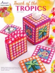 Plastic Canvas Pattern Leaflet TOUCH Of The TROPICS Tissue Box Coasters & Holder