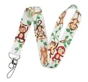 Monkey Monkeys Cartoon Cute Kawaii Kids Children Animal Jungle Chimp Lanyard