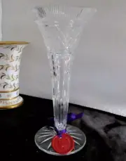 William Yeoward FLORIAN Crystal Trumpet Vase 10” New