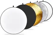 NEEWER 21.65Inch/60 Centimeter Light Reflector Light Diffuser 5 in 1 Collapsible Multi Disc with Bag - Translucent, Silver, Gold, White, and Black for Studio Photography Lighting and Outdoor Lighting