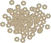 ａ aternee 200Pcs Flower Spacer Beads Set, Daisy Beads Decors 4mm Loose Beads Spacers for Adult DIY Ornament, Jewelry Making Accessories, Gold Kc