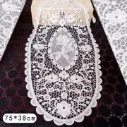 Set of 4 Floral Embroidered Tablemat Doily Lace Cutwork Placemat Coaster Oval