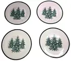 Royal Norfolk 7 1/2"Christmas Holly Wreath Appetizer/Snack Plate Set Of 4-NEW