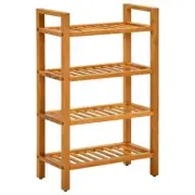 NNEVL Shoe Rack with 4 Shelves 50x27x80 cm Solid Oak Wood