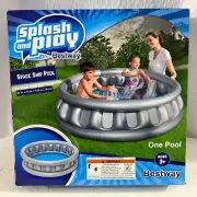 Splash and Play Gray Inflatable Space Ship Swimming Pool Ages 3+ (5 ft x 15 in)