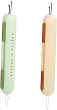 Angoily 2Pcs Retractable Seam Ripper Needle Threader Easy to Use Sewing Tool with Comfortable Grip and Protective Mechanism for Effortless Thread Removal and Seam Cutting