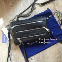 在飛比找蝦皮購物優惠-Rebecca Minkoff 5zip mini 黑色銀鍊