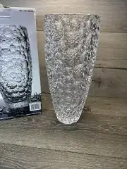 Bohemia Lisboa Crystal Bubble Vase Czech Republic Modern 13.5" Heavy 9 Lb