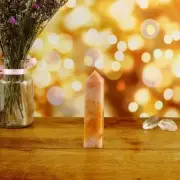 173g Natural Pink Amethyst Obelisk Quartz Tower Crystal Wand Point Not polished