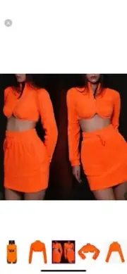Adidas X Jeremy Scott Orange Track Jacket Crop Jacket Size XS New With Tags