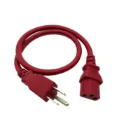2 Ft Red Power Cable for YAMAHA HS5 STUDIO MONITOR SPEAKER