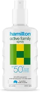 Hamilton Active Family SPF50+ Sunscreen Spray 200 ml