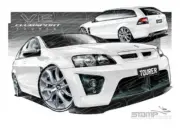 HSV Wagon VE TOURER WAGON HERON WHITE A2 FRAMED PRINT (V178)