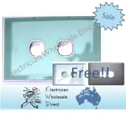 2 Gang Light Switch Wafer Slim Switchboard White w/ Glass Look Cover Plate