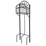 125' Black Gauge Steel Water Garden Stand Hose Holder Storage Shelf Organizer
