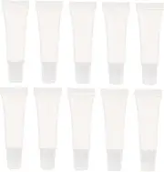 MOTHNUR 10Pcs Refillable Lip Gloss Tubes Transparent DIY Lipstick Bottles Portable Empty Lip Gloss Containers for Travel Durable Makeup Storage