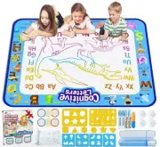 asonwell Water Doodle Mat 40”x32” Magic Water Drawing Mat, Educational Toy Gift
