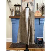 Chico's Harvest Wool Alpaca Knit Wrap Shawl Long Cardigan OS Brown Colorful $138