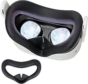 VR Silicone Face Pad Cover for Meta Quest 3s Original Headset, VR Face Cushion Pad Mask for Oculus Quest 3s Headset Accessories (Black)
