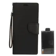 GSA Two-Tone Denim Flip Wallet Case for Samsung Galaxy A32 5g - Black