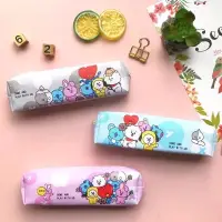 在飛比找蝦皮購物優惠-可愛的鉛筆盒 BTS 圖案獨特的鉛筆盒 BT21 圖像