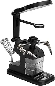 Yardenfun USB Soldering Station with LED Magnifier Lamp Third Hand Tool Clamp for Electronic Repairs Magnification Essential for Precision Work and Illumination