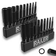 20Pc Hex Bit Set SAE & MM Allen Wrench S2 Steel 2'' Impact Driver Bits