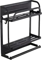 Magnetic Fridge Organizer | Condiment Rack with Paper Towel Holder,Space Saving Organizer, Side Fridge Storage Rack for Kitchen Storage